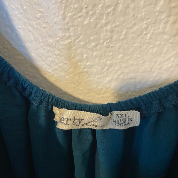 Liberty Love Teal Tiered Boho Midi Dress Plus Size 3XL - Picture 5 of 8